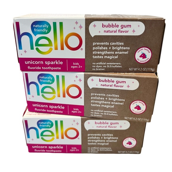 New: Hello Unicorn Sparkle Toothpaste 3 Pack bubble gum (4.2) - Picture 1 of 3